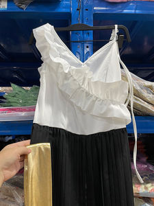 En Stock CY901427 Cami Negro <span class=keywords><strong>Blanco</strong></span> Asimétrico Detalle de volantes Plisado Parte inferior <span class=keywords><strong>Mono</strong></span> Mujer Monos de una pieza - Product Image 6