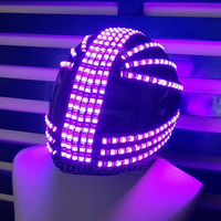 Casco LED Cascos de carreras luminosos a todo color Efecto RGB Máscara de robot de DJ de fiesta brillante