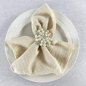 Servilletas bordadas hechas a mano desechables de lino de calidad superior 100% Lino estilo americano color personalizado bodas eventos - Product Image 1