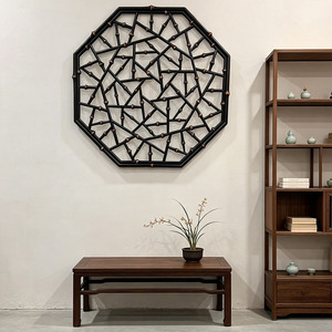 Traditional Chinese Bamboo Wall Ornament Octagonal Openwork Design Handmade Home Decoration - Product Image 4