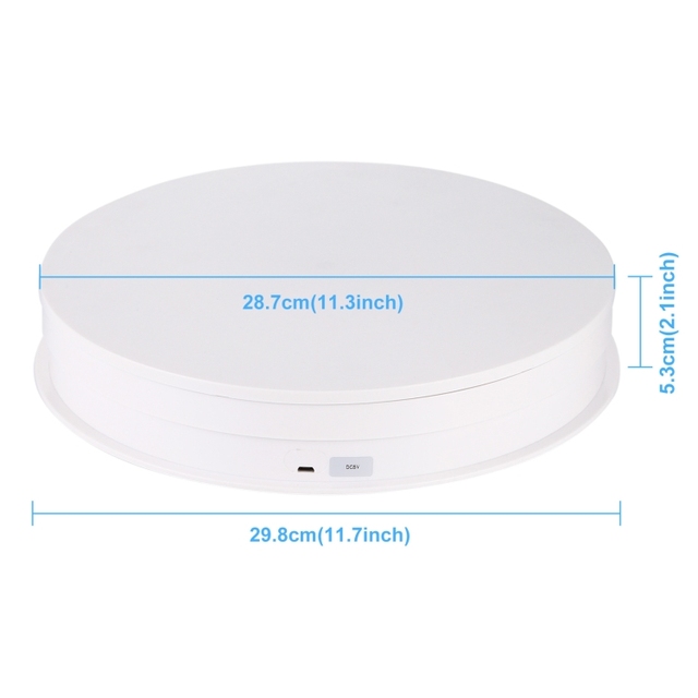 Hot PULUZ 30cm White Electric 360 Rotating Display Stand Round Photography Turntable for Sunglasses Display Stand