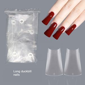 10 tailles tendance canard Flare doigt faux ongles conseils Extension français acrylique <span class=keywords><strong>Capsule</strong></span> ongles fournitures couverture complète canard ongles conseils 500 pièces - Product Image 1