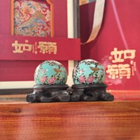 Coffret Cadeau de Boules de Baoding et de Bagues Sonores en Porcelaine, Artisanat Chinois, pour le Bien-être et les Cadeaux d'Entreprise et de Fêtes