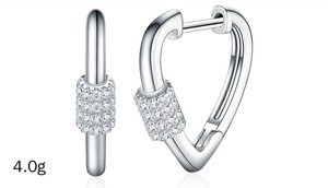 Pendientes de aro triangulares de moissanita de 1 mm con certificación VVS1 D Color, <span class=keywords><strong>plata</strong></span> 925 con baño de rodio, joyería antideslustre para mujer - Product Image 6