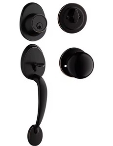 Ensembles <span class=keywords><strong>de</strong></span> poignées <span class=keywords><strong>de</strong></span> porte d'entrée sécurisées en alliage <span class=keywords><strong>de</strong></span> zinc avec <span class=keywords><strong>plaque</strong></span> carrée pour porte double - Product Image 2