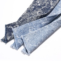 Graffiti Épaississement Bleu 80% Coton Jacquard Denim Tissu pour Jeans 11.8 Oz Haute Qualité Denim Tissu En Gros