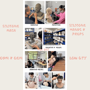 Masque en silicone réaliste pour femme avec <span class=keywords><strong>perruque</strong></span> longue, personnalisable, pour <span class=keywords><strong>déguisement</strong></span>, masque de fête réaliste en silicone - Product Image 6