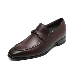 Venda Direta Da Fábrica De Couro Genuíno Sapatos De Vestido Elegante para Homens Mocassins Altura Confortável Aumentando Sapatos Oxford Negócios