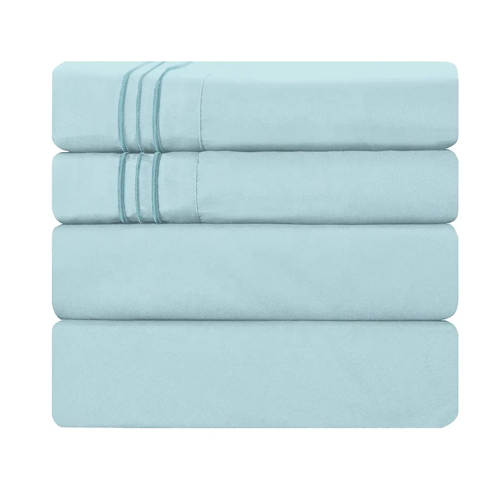 4Pcs 100% Polyester Brushed Pongee Microfiber Bed Sheet Bedsheet Bedding Wholesale Choice Hotels Bedding