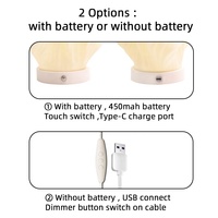 Lampe en PLA imprimée en 3D, vase lumineux LED en bois, lampe imprimée en 3D avec batterie rechargeable