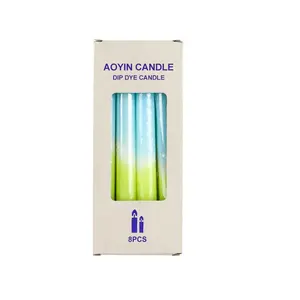 Neon Dip Dye Candle Colorful Candles Wedding Dip Dye Stick Candle Taper Pillar For Dinner