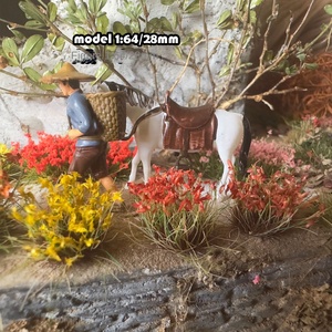 Miniatur rumput Cluster Model bunga daun runcing kereta adegan vegetasi plastik 1cm DIY Model bunga liar - Product Image 3