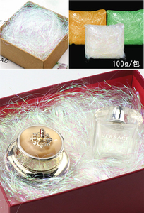 Venta al por mayor 1 mm Color seda Rafi hierba Metal Color brillante seda regalo embalaje trituración Flash papel trituración caja de regalo - Product Image 3