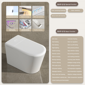 สุขภัณฑ์โรงแรมทันสมัย โถสุขภัณฑ์<span class=keywords><strong>แบบ</strong></span>ชิ้นเดียวพร้อมระบบชำระล้างด้วยไฟฟ้า โถสุขภัณฑ์<span class=keywords><strong>แบบ</strong></span>ตั้งพื้น ห้องน้ำอัจฉริยะ - Product Image 1