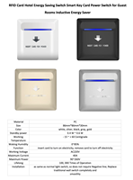 Interrupteur mural intelligent pour économie d'énergie 90~260V 40A, avec lecteur de carte IC MF 13.56MHz pour contrôle d'accès de chambre d'hôtel