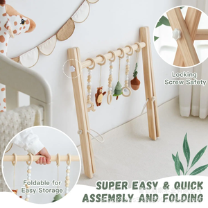 Almohadilla de felpa para dormir para bebé recién nacido 5 en 1, cama de algodón de hoja suave plegable para bebé, juego sensorial de madera, alfombrilla de juego de actividades para gimnasio - Product Image 4