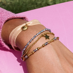 Bracelet en acier inoxydable à facettes avec breloque étoile, bijoux unisexes - Product Image 3