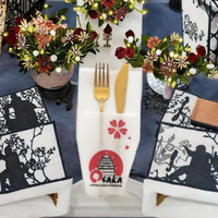 Serviettes en papier jetables personnalisées Linen-Feel Airlaid Serviettes de table imprimées personnalisées 1 pli pour restaurants