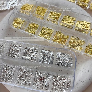 Bijoux de Noël pour ongles en forme de rivet, boîte longue, flocon de neige de forme spéciale, en alliage, à fond plat, en métal, avec diamants, breloques personnalisées pour ongles - Product Image 4