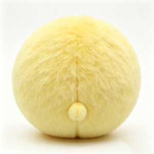 Porte-clés personnalisé jaune en peluche pour le visage, boule ronde en peluche avec doublure en maille sans rembourrage - Product Image 2