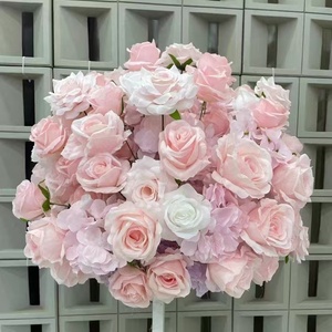 Esfera Floral de Seda Morada de Lujo, Centro de Mesa Premium con Rosas y Hortensias para Decoración de Mesas de Boda - Product Image 2