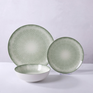Fabricante <span class=keywords><strong>de</strong></span> Vajillas <span class=keywords><strong>de</strong></span> Cerámica, Juego <span class=keywords><strong>de</strong></span> Vajilla <span class=keywords><strong>de</strong></span> <span class=keywords><strong>Gres</strong></span> <span class=keywords><strong>de</strong></span> 20 Piezas con Diseño Nórdico Natural en Verde Suave para Uso Diario - Product Image 4