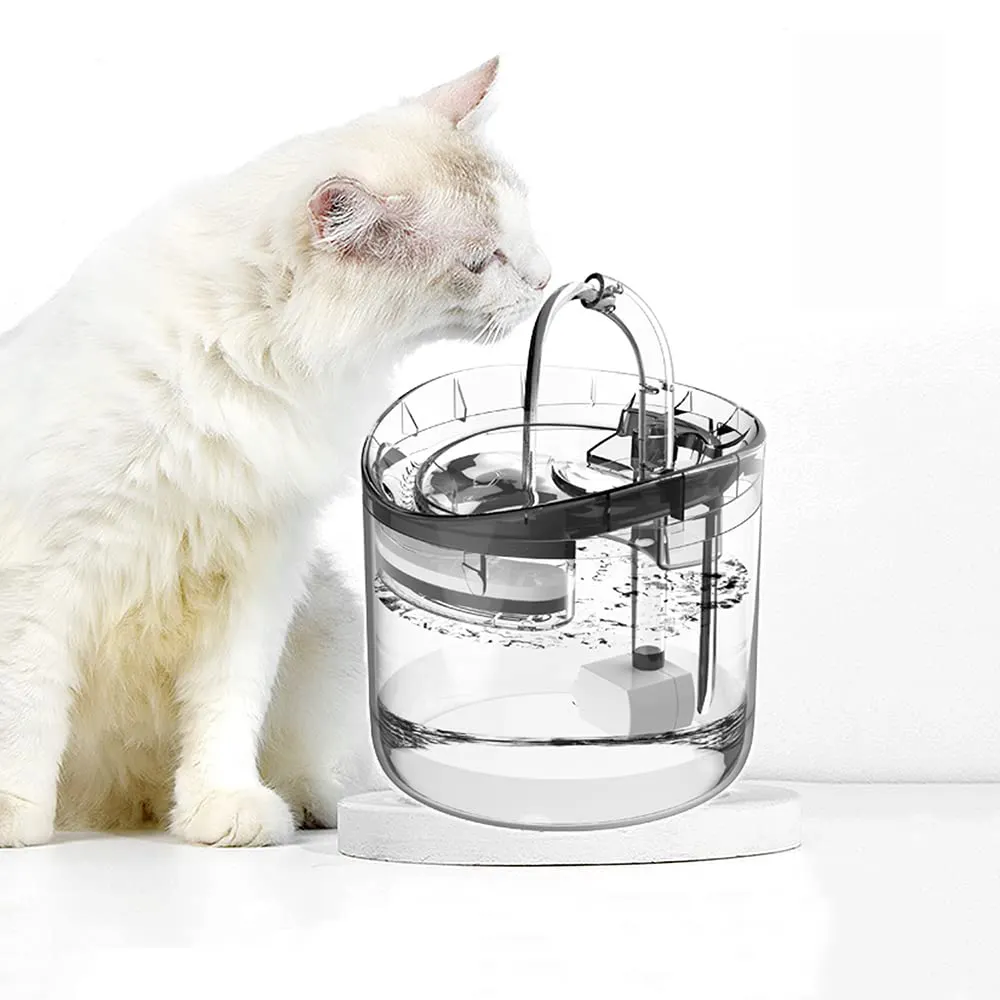 Fonte de água para alimentação de gatos, fonte transparente para alimentação de gatos e gatos