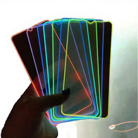 Protection d'écran en verre trempé avec bord en silicone fluorescent 21D 9D 3D pour iPhone 11 12 13 14 15 16 17 Pro X XR XS Max 6 7 8 XR