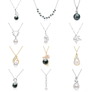 Collana con Pendente in <span class=keywords><strong>Argento</strong></span> <span class=keywords><strong>925</strong></span> con Perla d'<span class=keywords><strong>Acqua</strong></span> Dolce Naturale Rotonda 8-9mm Gioielli per Donne - Product Image 5