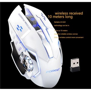 FV-W502 White Wireless Gaming <b>Mouse</b> With Rechargeable Battery Led Light Professional Esports Shooter - Product Image 5