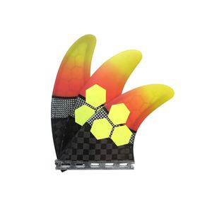 Underice Nieuwste Surf Thruster Tri Set Half Carbon Fins Glasvezel Surf Fin Grote Honingraat Kern Dubbele Tabs Surfboard Fin - Product Image 2