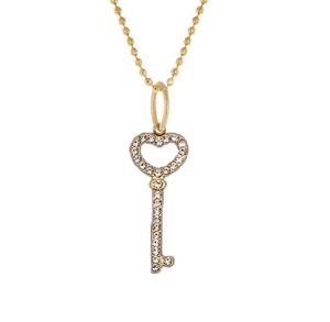 Nuovo ciondolo in acciaio inossidabile scintillante con cuore in zircone arcobaleno portachiavi serie portafortuna collana geometrica quadrata stella - Product Image 3