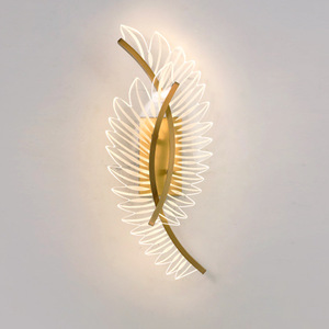 Lampe murale de salon de style nordique moderne et luxueuse, entièrement en cuivre, minimaliste, créative, pour chambre à coucher, chevet, salle à manger, escalier - Product Image 1
