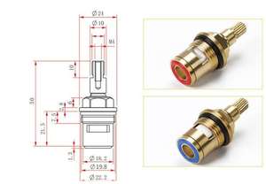 ตลับวาล์วทองเหลืองสำหรับอ่างล้างหน้าน้ำร้อนและเย็นสำหรับเปลี่ยนแกนก๊อกน้ำทองแดงและสังกะสีคุณภาพสำหรับใช้ในชีวิตประจำวัน - Product Image 3