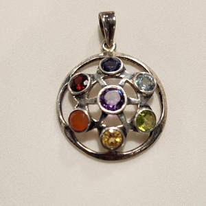 Colgante de Plata de Ley 925 con Circonitas Multicolores, Joyería Artesanal de Moda, Regalo para Mujer, Curación - Product Image 1