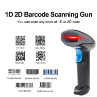 Lecteur de codes-barres 1D 2D QR portable USB sans fil très rentable en stock pour la gestion des paiements et des magasins