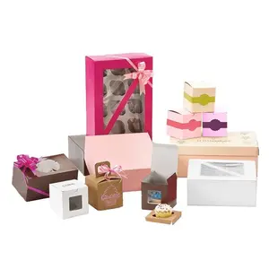 Wholesale custom boxes with logo packaging disposable chocolate clear PVC window candy paper gift boxes