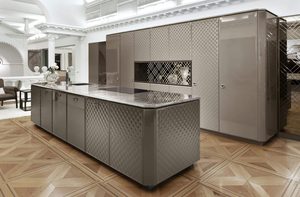 Meubles de cuisine modulaires modernes noirs Kino Smart, ensemble complet avec évier, armoires d'angle, portes en contreplaqué et acier inoxydable, origine Guangdong - Product Image 4