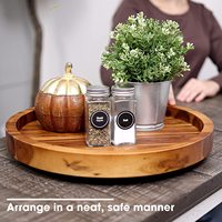 Acacia Lazy Susan Organizer für Tisch-Holz Lazy Susan Organizer für Schrank-Küche Plattenspieler Lagerung Lebensmittel behälter Behälter