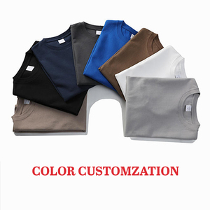 Bas quantité minimale de commande personnalisé de haute qualité hommes luxe lourd Polyester coton surdimensionné t-shirt blanc O cou lourd surdimensionné Boxy t-shirt - Product Image 3