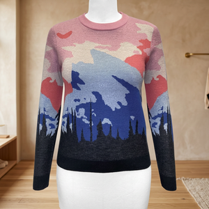 เสื้อไหมพรมเมอริโนเนื้อละเอียดพิเศษ 100% สำหรับผู้หญิง คอลเลคชั่น FW23 ดีไซน์หรูหรา ป้องกันรอยยับ ถักด้วยเครื่องจักร แขนยาว คอกลม - Product Image 3