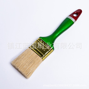 Pinceaux plats à poils de porc 22, manche vert, pour peinture domestique, fabricant Zhenjiang - Product Image 1