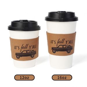 Funda de cartón corrugado biodegradable de doble pared de 12 oz con logo personalizado para vasos de café, vino y bebidas carbonatadas - Product Image 2