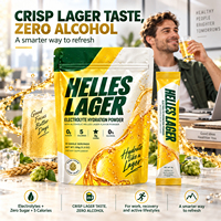 OLLI Helles Lager Poudre d'hydratation électrolytique sans alcool, 0 sucre, 0 glucides, 5 calories, 30 sachets de 150g, après l'entraînement