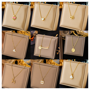 Femmes tanish gratuit étanche plaqué or bijoux accessoires bijoux acier inoxydable acier inoxydable papillon coeur collier - Product Image 1