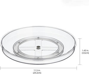 Plateau tournant rotatif en acrylique transparent pour le rangement, les contenants, l'organisation de la cuisine, des armoires et des garde-manger - Product Image 4