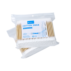 Bâtonnets d'oreille en coton biologique premium à deux têtes avec logo personnalisé, 200 pièces, bâtonnets en bambou, coton-tige avec sac - Product Image 5