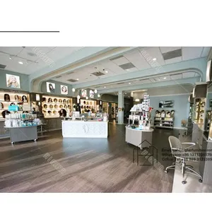 Showcase Interior Design Cosmetic Makeup Display Shelf Wig Shop Beauty Salon Furniture Interior Showcase Design Idea