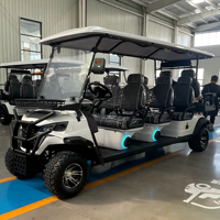 Voiturette de golf électrique tout-terrain 4 rangées 8 places certifiée UE, véhicule de navettage haut de gamme pour clubs et complexes 72V