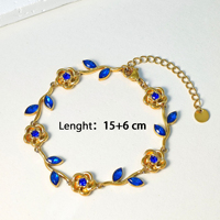 Bracelet géométrique en zircon coloré Novirassine, plaqué or 18 carats, acier inoxydable, chaîne délicate, bijoux pour femmes, vente en gros